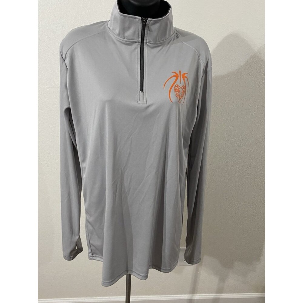 Badger Sport Womens Size Large Quarter Zip Pullover Gray Long Sleeves